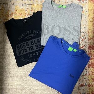 Boss Trio T-Shirt Set in Black, Gray, and Blue